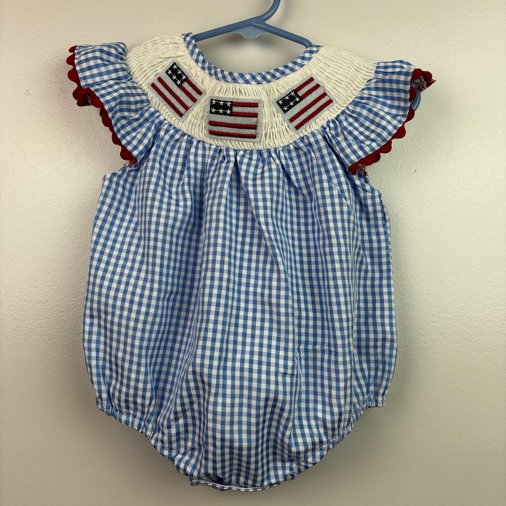 4th of July Independence Day Americana Patriotic Flag Baby Bubble Suit